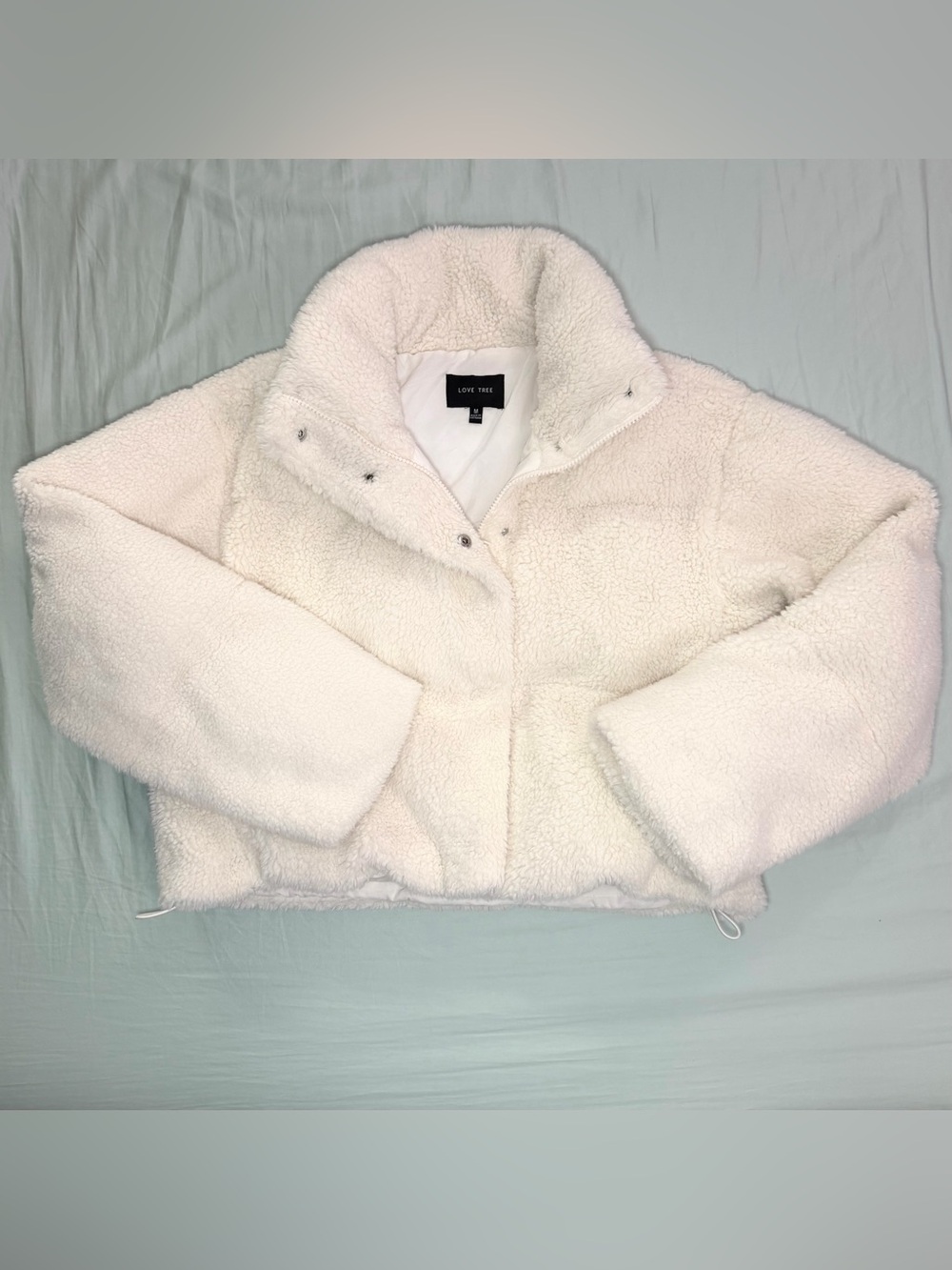 Love Tree Plush White/Cream Sherpa Jacket - Size M